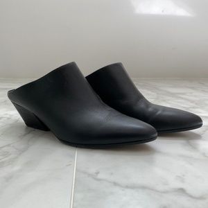 Vince vigo black leather mule shoes